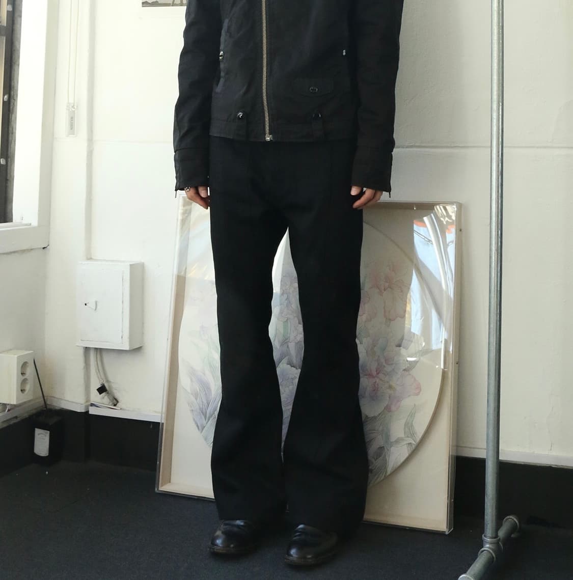준야 와타나베 맨 블랙 부츠컷 팬츠  상품이미지1