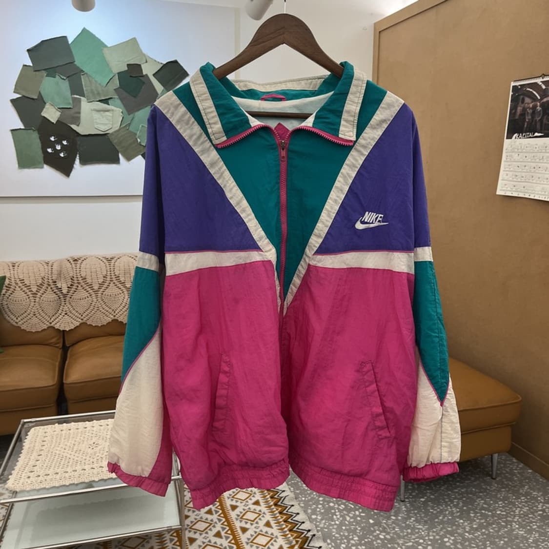 나이키 올드스쿨 레트로 키치 멀티컬러 바람막이 자켓 L C10537 상품이미지3