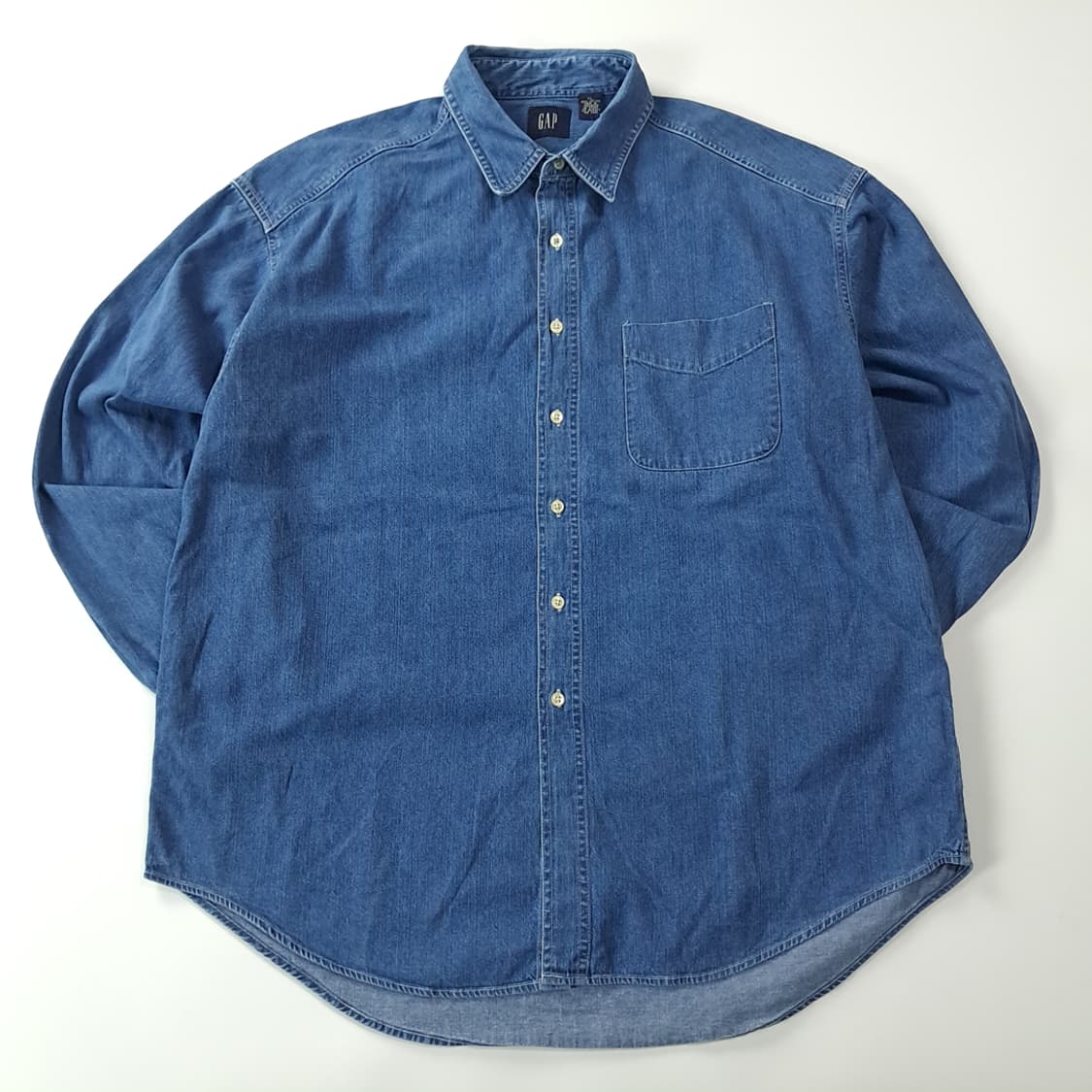 CK376 XL 갭 90s 워싱 중청 데님 셔츠 남방 상품이미지1
