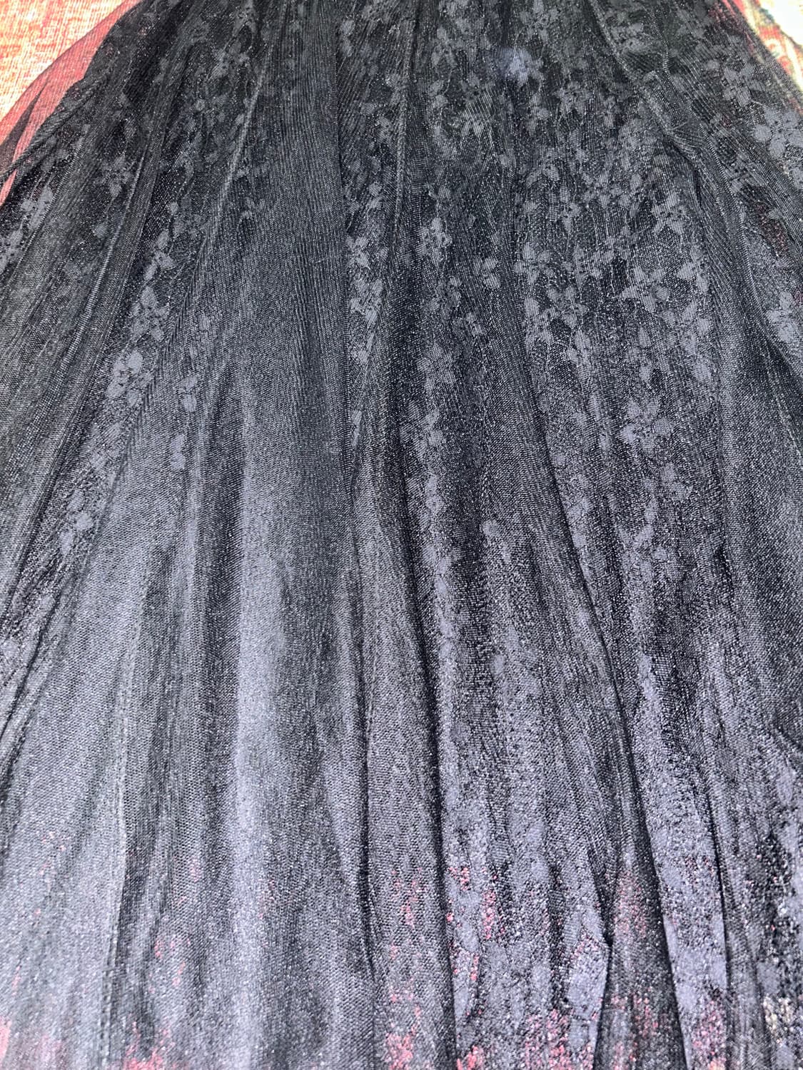 블랙 레이스 롱 샤 스커트 상품이미지2