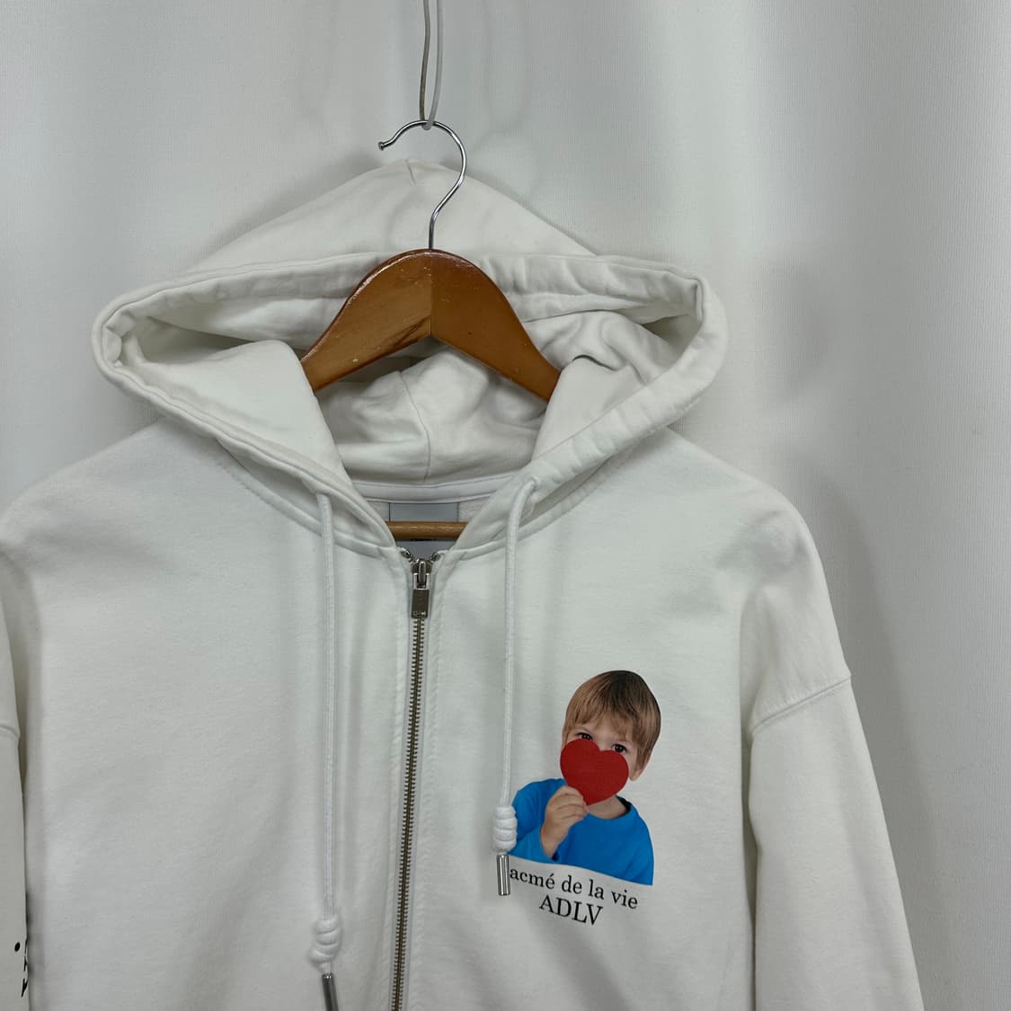 ADLV 남자 면100% 후드집업 화이트 (실측110) 상품이미지4