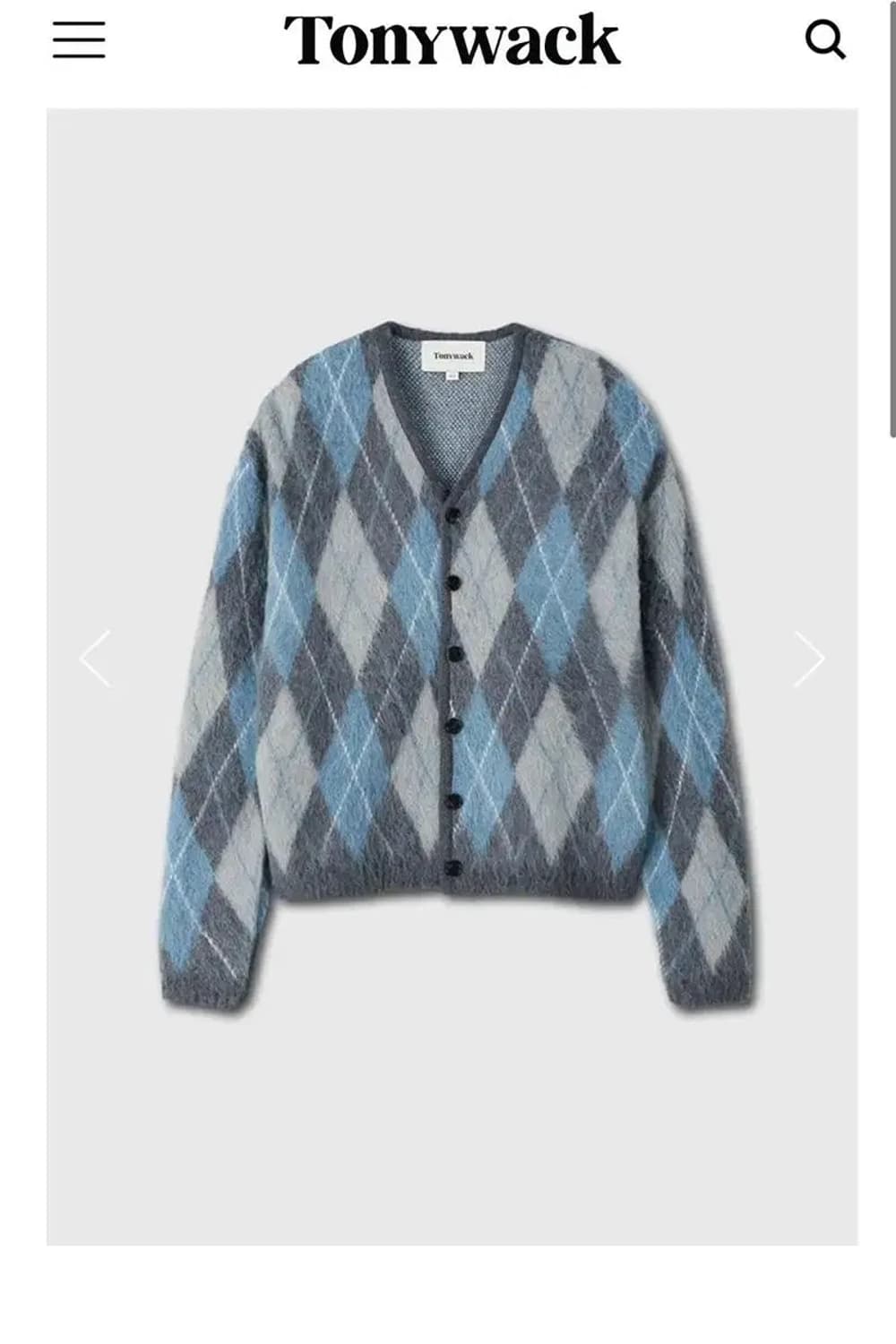 토니웩 아가일 패턴 가디건 M 상품이미지1
