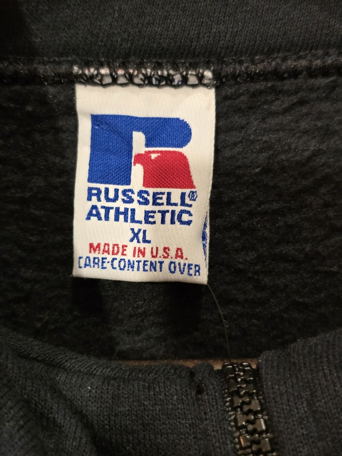 90s RUSSELL Black 쿼터집업/made in U.S.A 상품이미지6