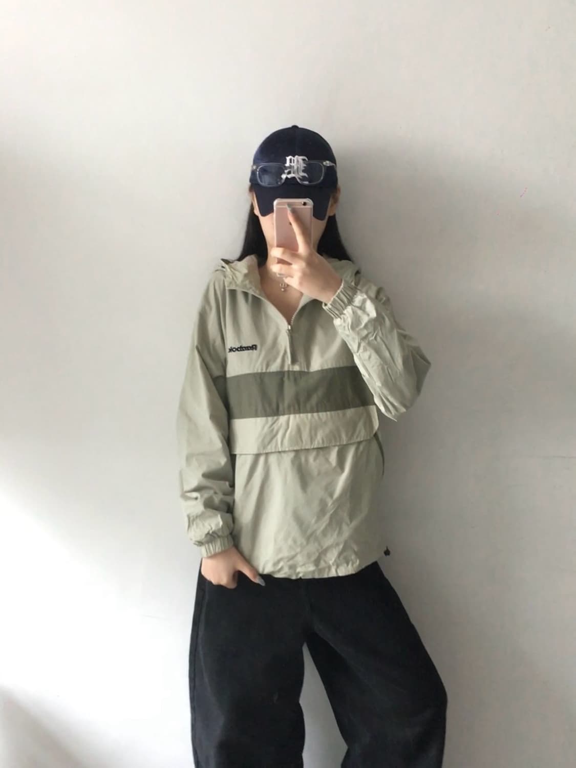 리복 배색 백로고 아노락 상품이미지1