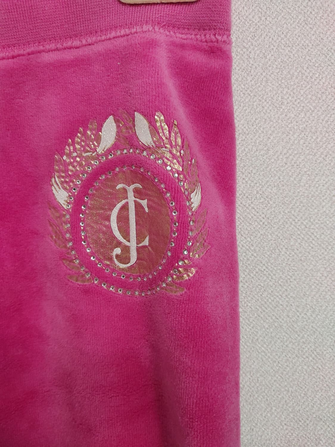 쥬시꾸뛰르 핑크 벨벳 트레이닝 팬츠 y2k 상품이미지2