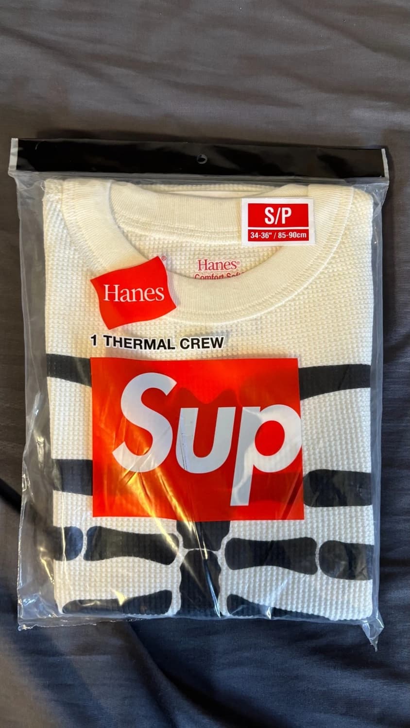 슈프림 헤인즈 본즈 써멀 크루 내츄럴 새상품 상품이미지1