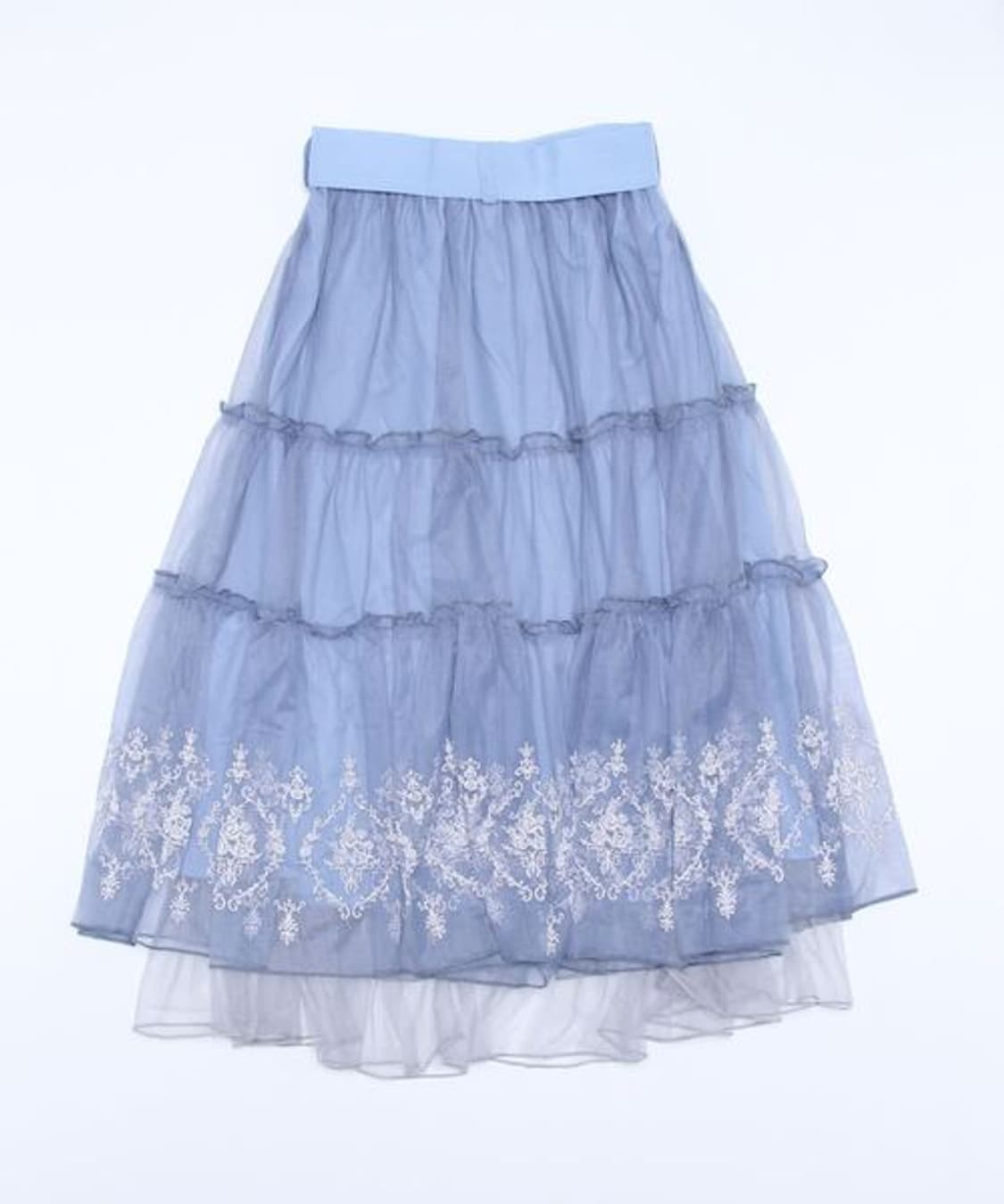 엑시즈팜)히메갸루 로리타양산형블루 캉캉 샤 레이스 시스루 로맨틱 롱스커트 상품이미지1