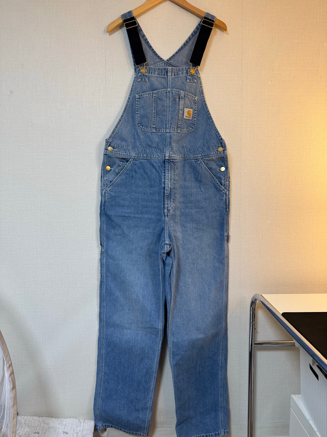 [32x32] 칼하트wip 연청 오버올 멜빵바지 상품이미지1