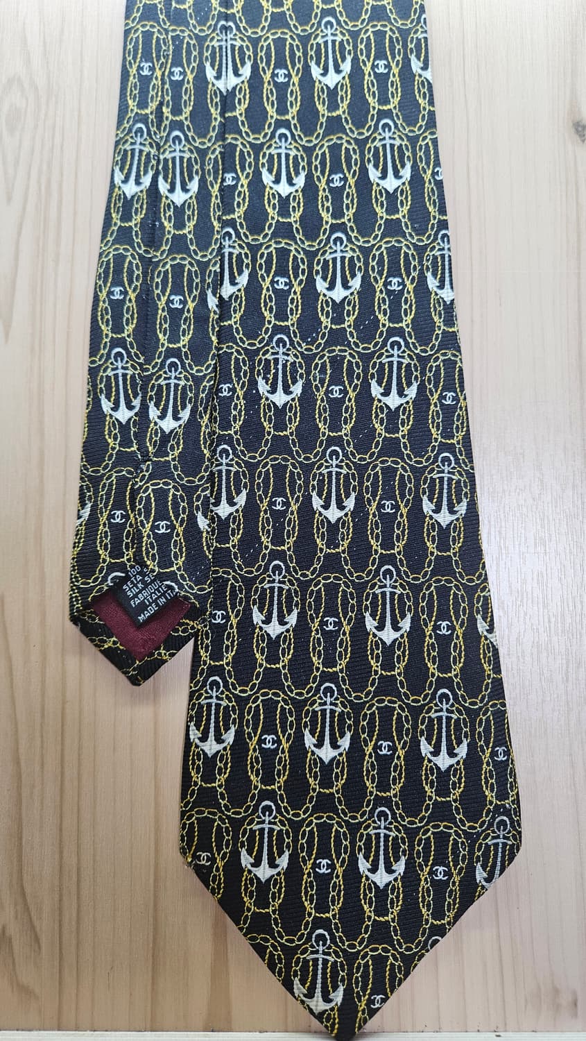 [단종/초희귀] 샤넬 빈티지 마린 앵커 넥타이/10cm 초광폭/상태 최상 상품이미지2