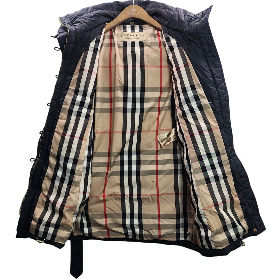 [S] Burberry 버버리 폭스 퍼 트리밍 후드 다운 필드 코트 상품이미지3