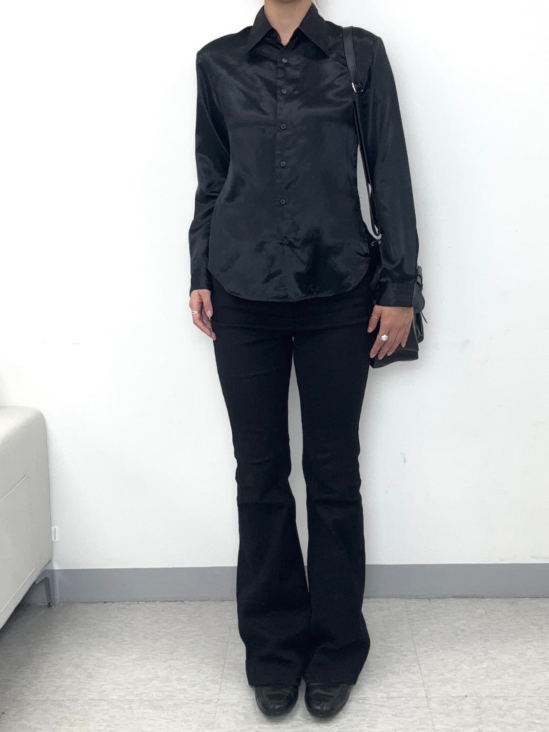 빈티지 블랙 새틴 셔츠 상품이미지6