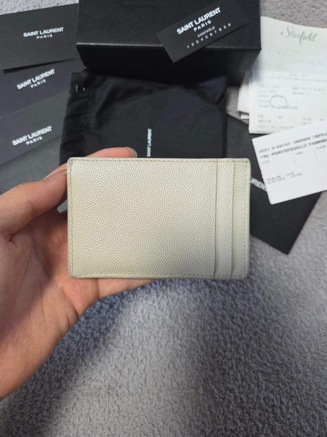 [정품/풀구성] 생로랑 업타운 카드지갑 화이트 상품이미지2