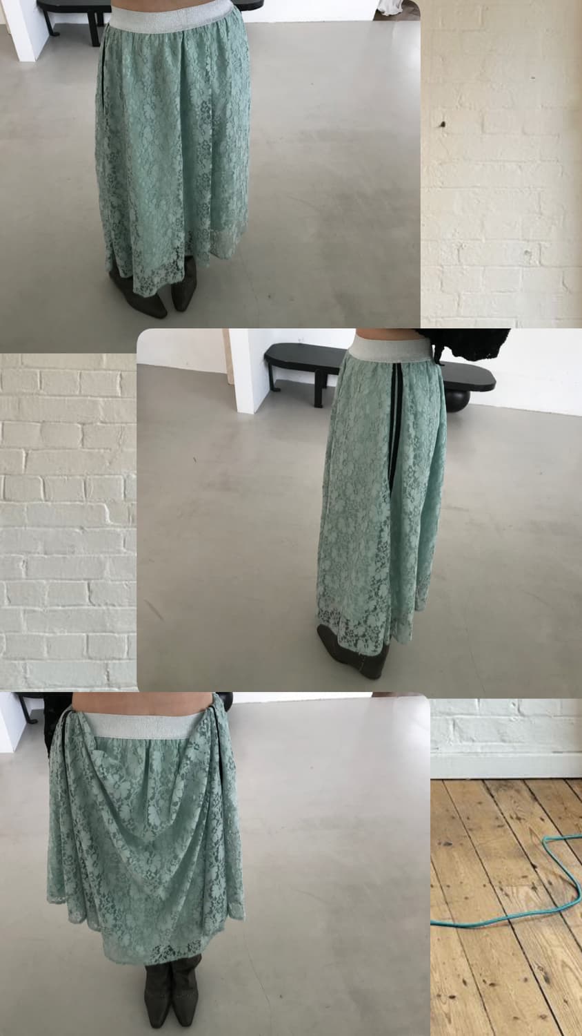 vintage mint lace skirt 상품이미지10