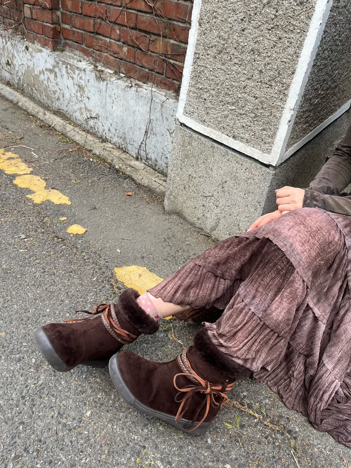 코코아 브라운 리본 어그부츠 상품이미지7