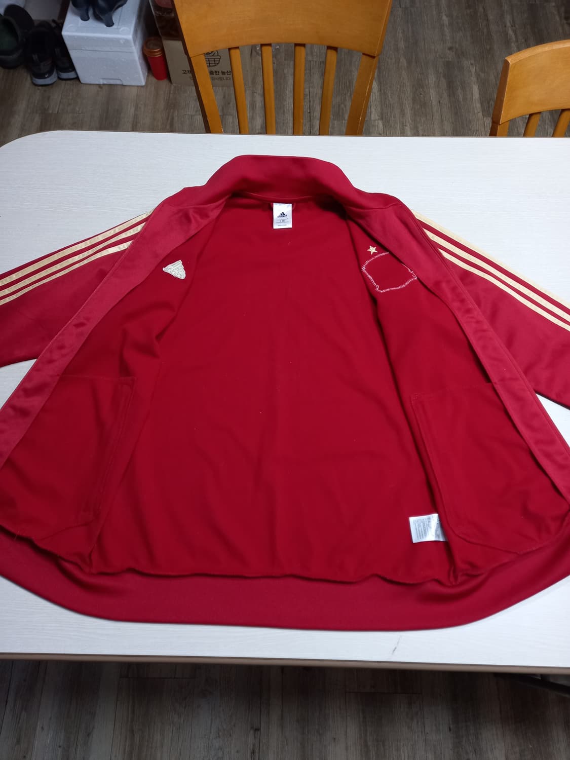 XL105 adidas 봄가을용 트레이닝상의 버건디 XL-466 상품이미지5
