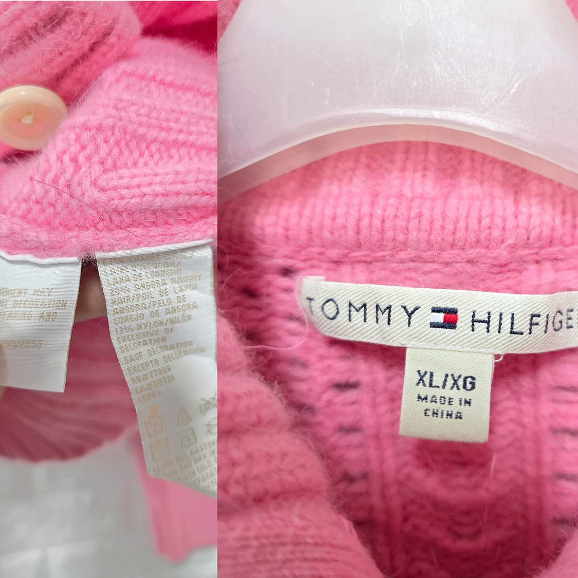 택포) 타미힐피거 핑크 가디건 M 상품이미지2