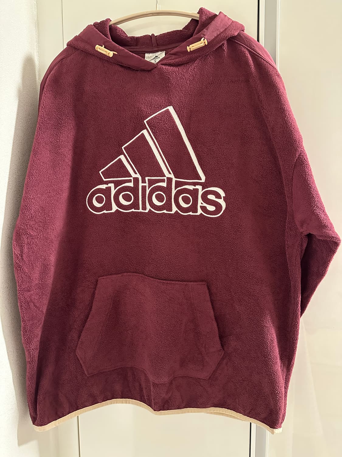아디다스 버건디 플리스 후리스 후드티 상품이미지1