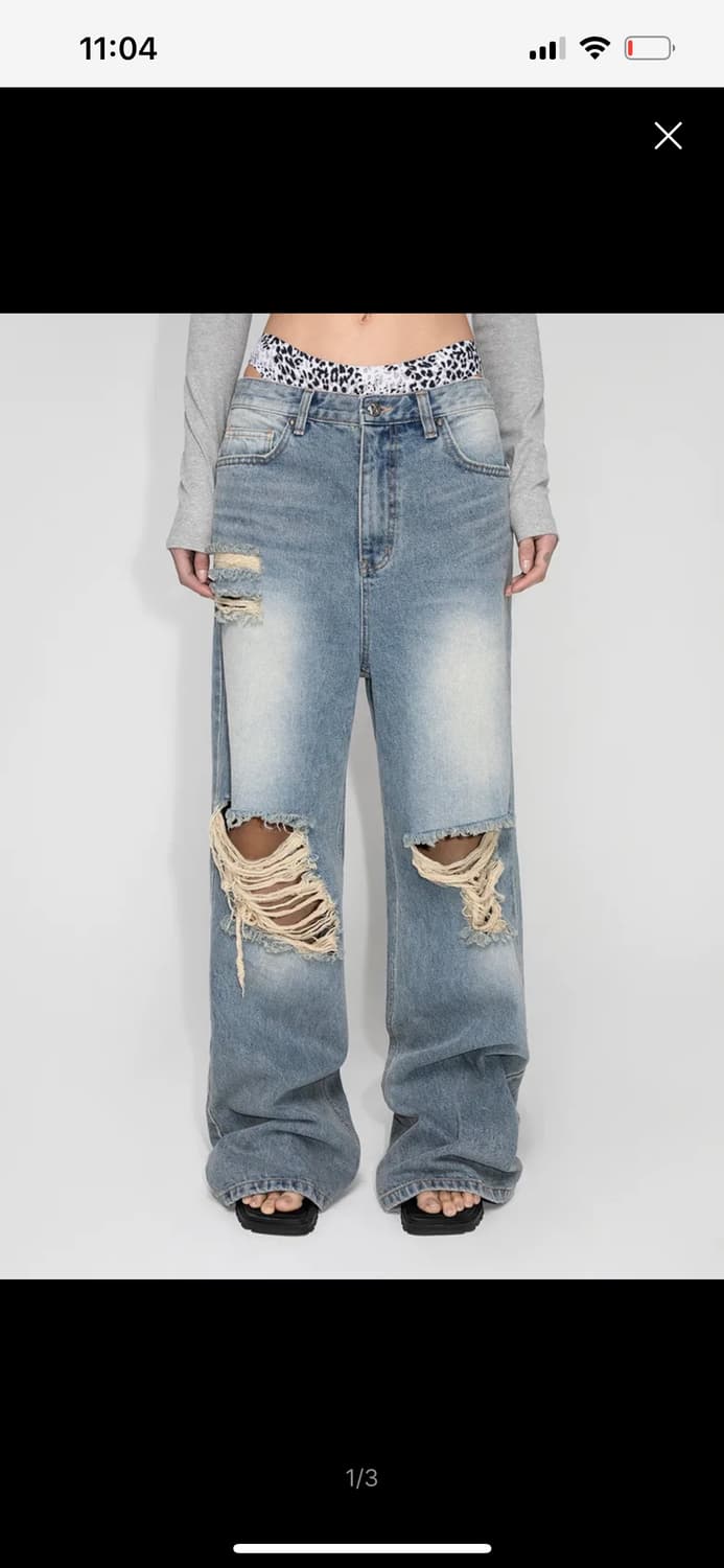 leey 엘이이와이 washing destroyed denim 상품이미지1