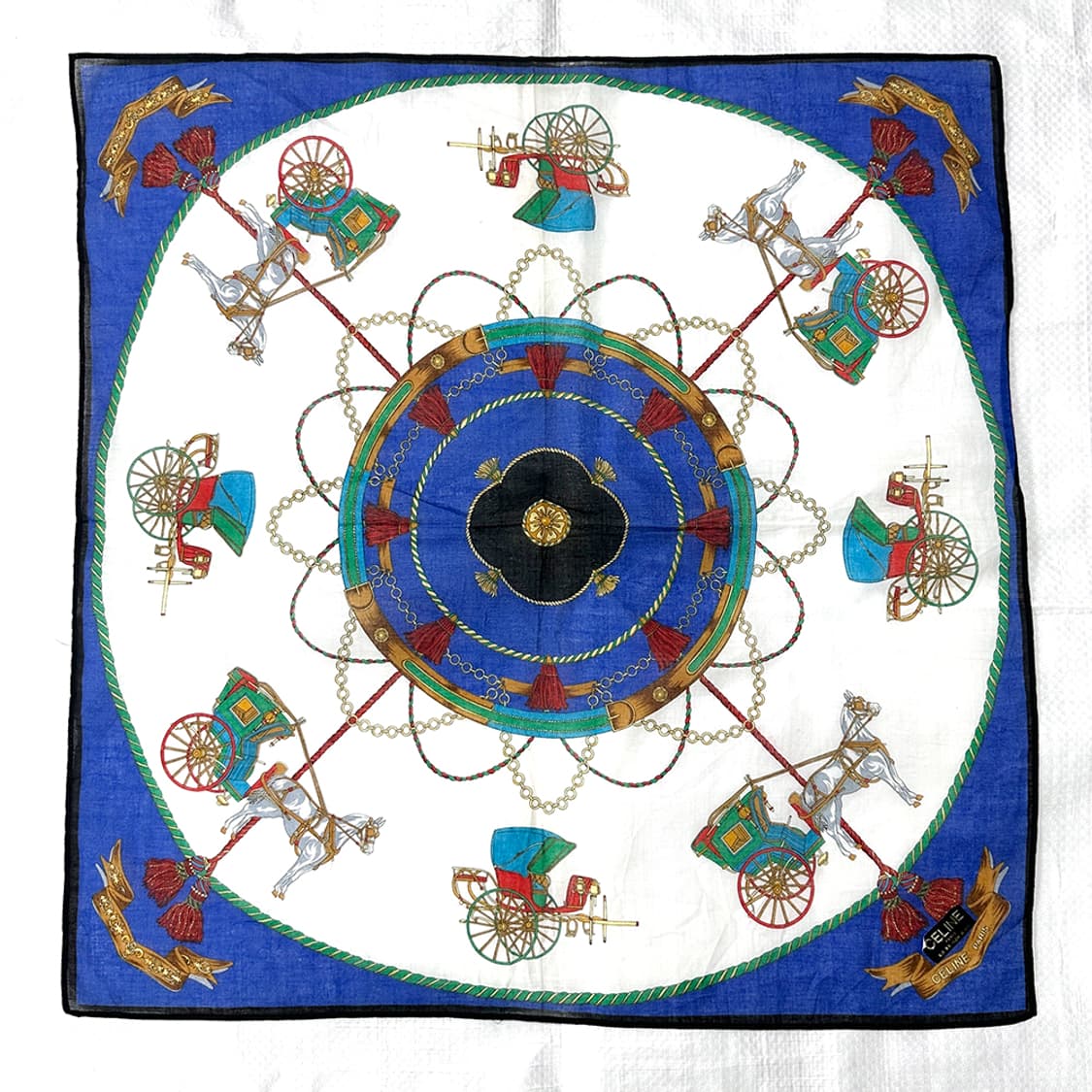 셀린느 그래픽 프린팅 쁘띠 스카프 손수건 새상품 정품 상품이미지1