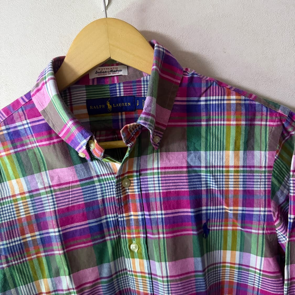 폴로 랄프로렌 마드라스 체크 패턴 셔츠 S(100정도) 상품이미지6