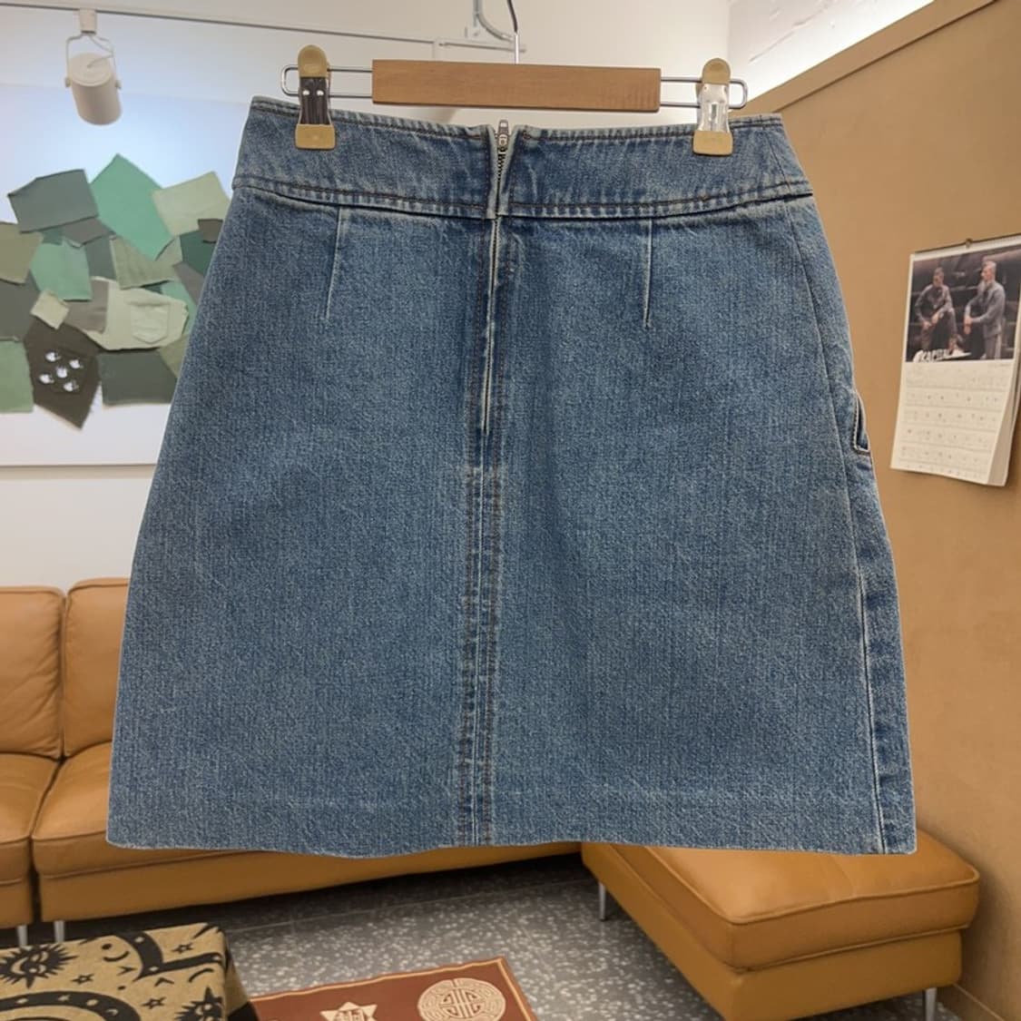 아페쎄 캐주얼 유니크 빅포켓 미니스커트 데님 청치마 34 C08587 상품이미지4