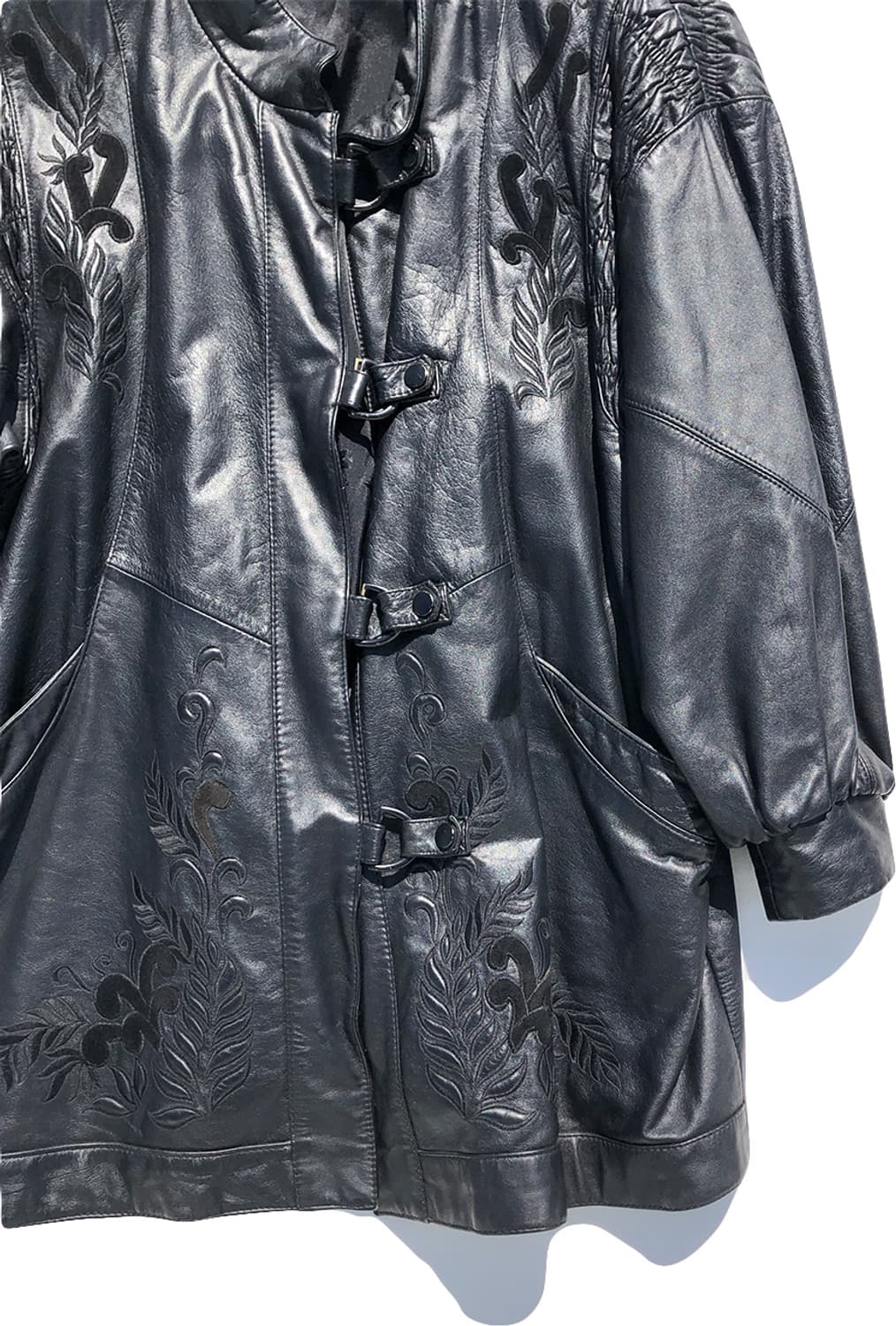 빈티지 램스킨 차이나 카라 가죽 자켓 상품이미지6