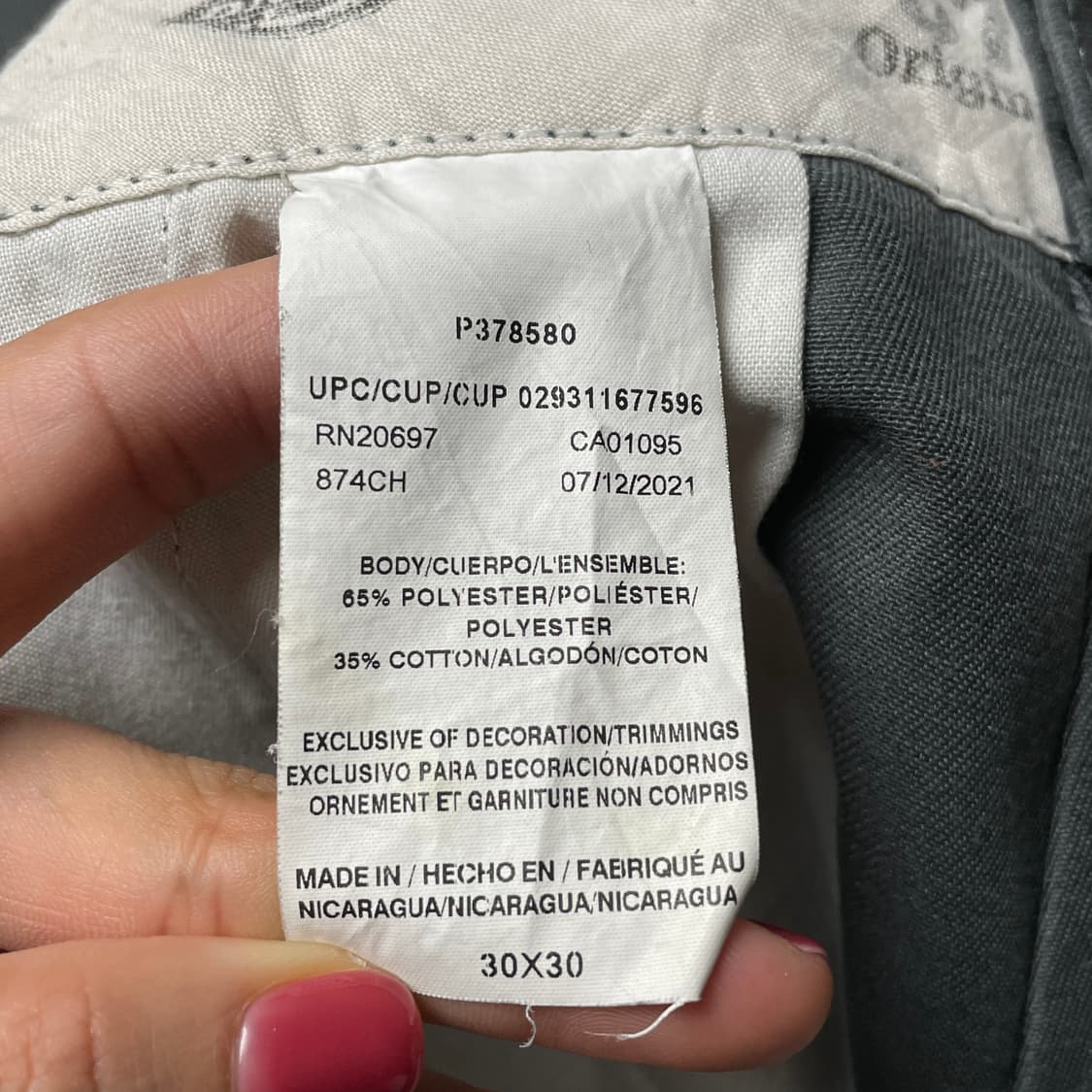 DICKIES 디키즈874 카키그레이 워크 팬츠 A00983 상품이미지10