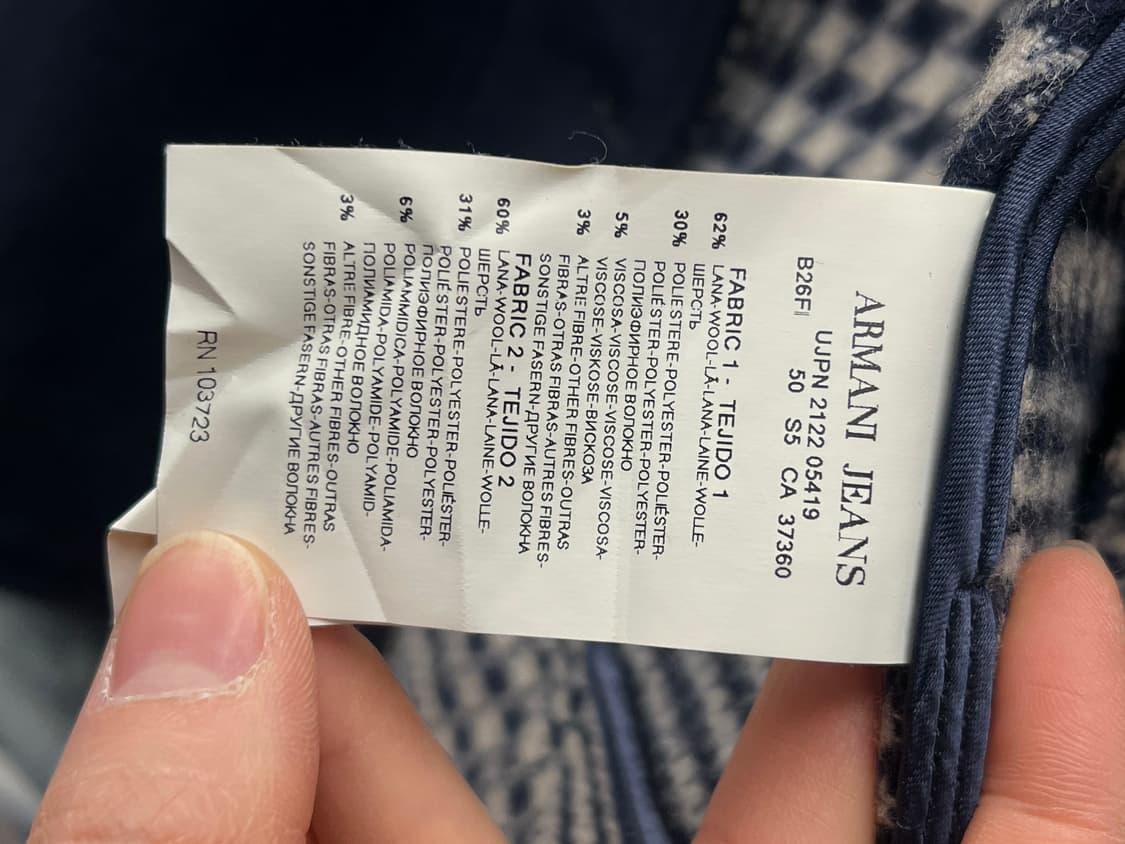 Armani Jeans 네이비 울 숏 자켓  상품이미지6