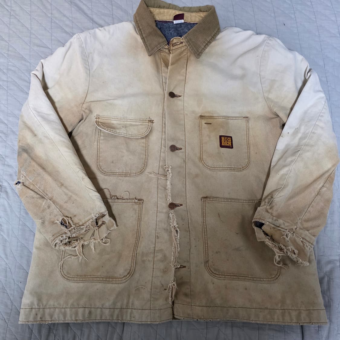 [44] 80s 빈티지 빅벤 BIG BEN 트래쉬드 하드페이드 초어자켓 상품이미지1