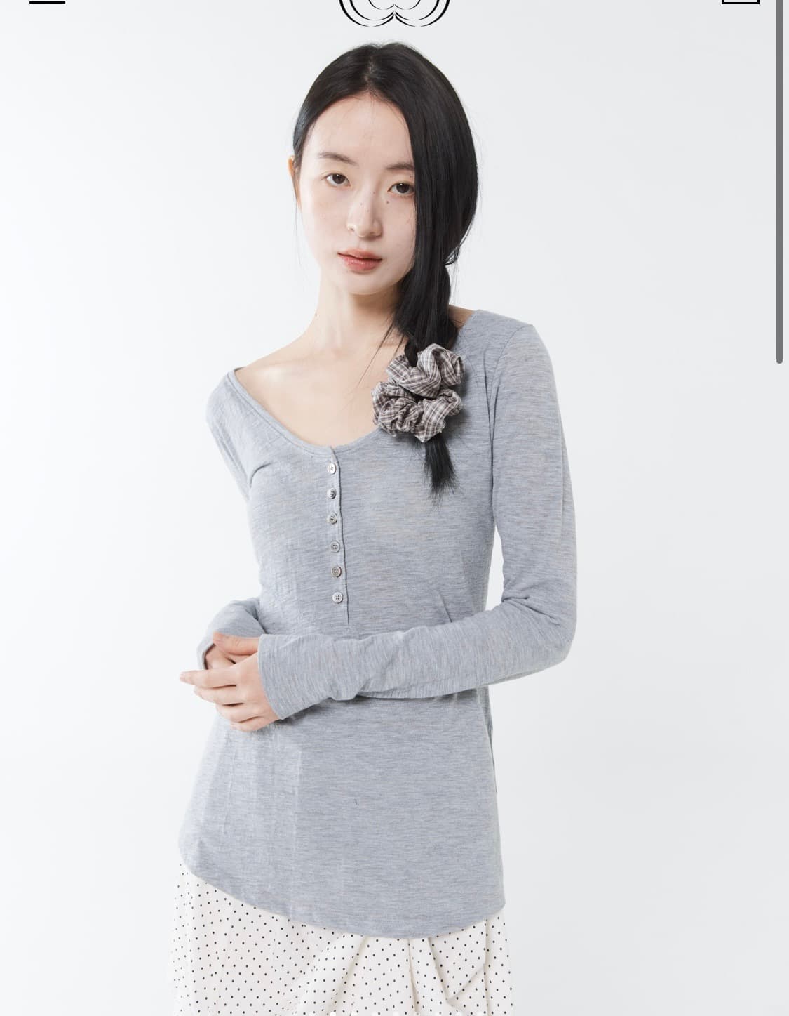 콜로신스 쉘 버튼 탑 그레이  상품이미지2