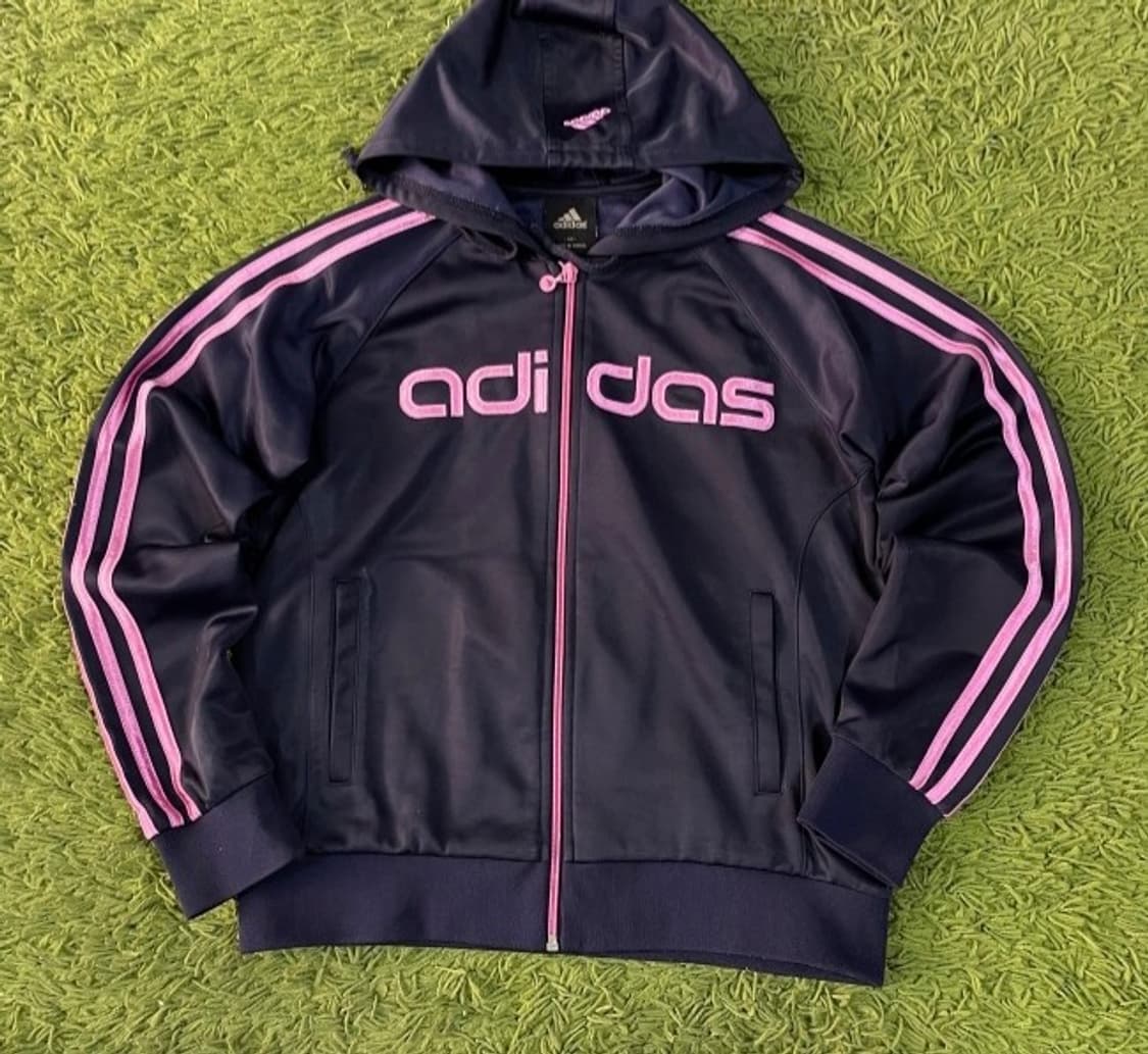 아디다스 핑크 트랙탑 후드 져지집업 90/S 상품이미지1