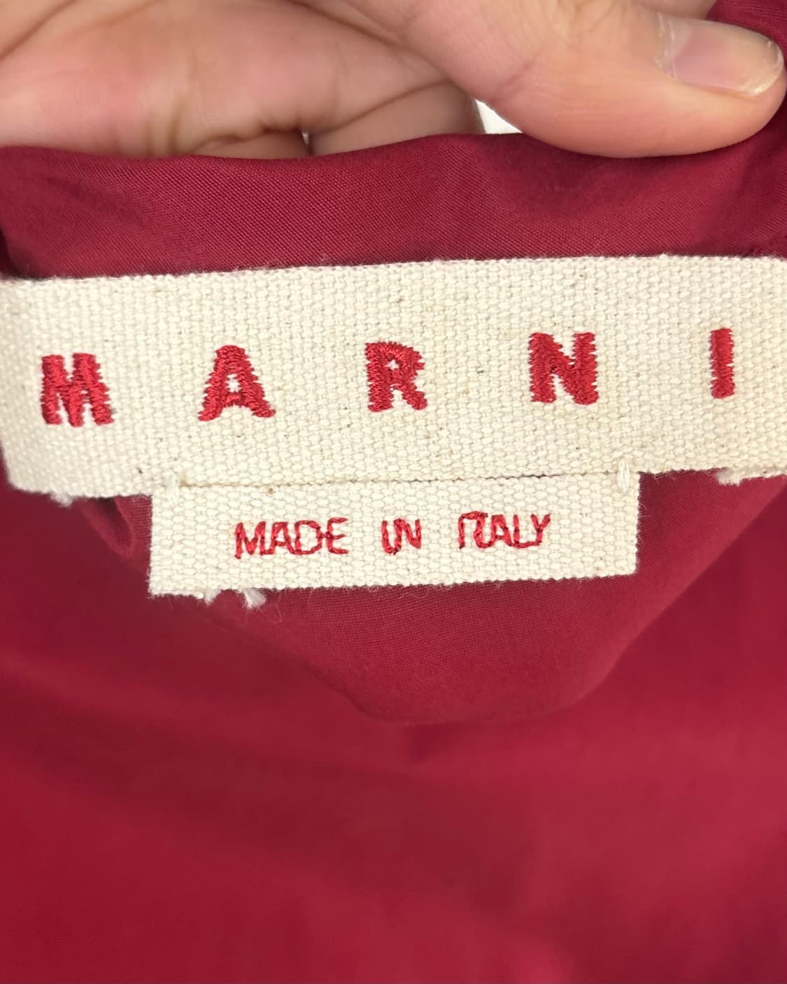 마르니 레드 3/4 소매 모의 목탑 블라우스 상품이미지7