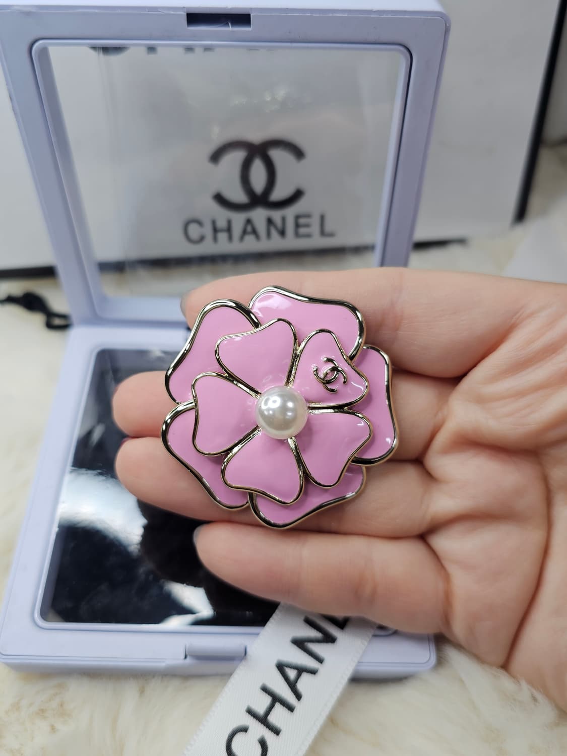 샤넬 빈티지 핑크 까멜 브로치 상품이미지6