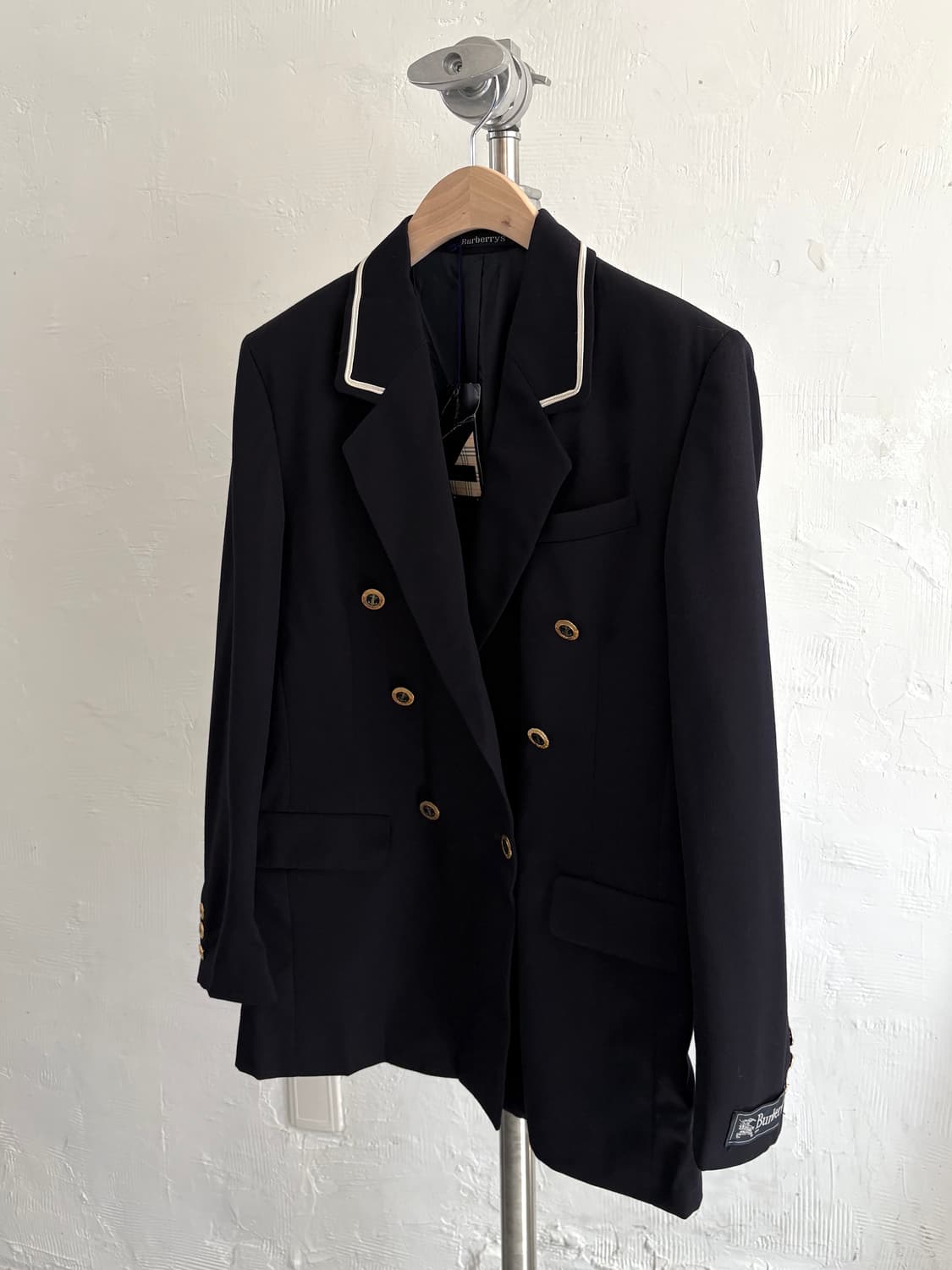 (새상품)Burberry 버버리 파이핑 금장 더블 브레스트 블레이저 자켓 상품이미지1