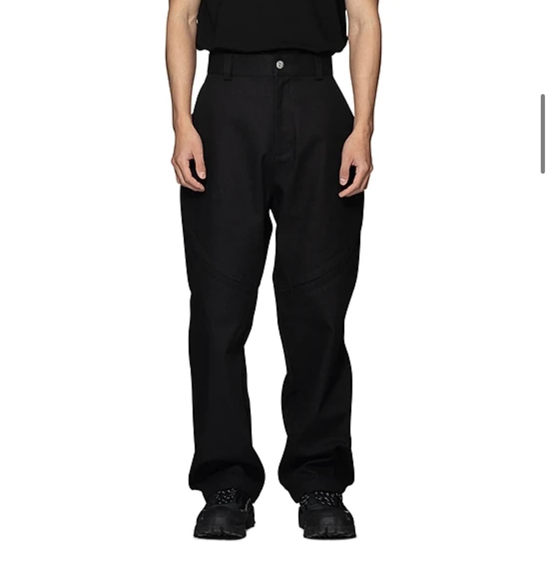 [L] 프리커 블랙 klopman 클롭만 슬릿 팬츠 블랙 새상품 상품이미지1