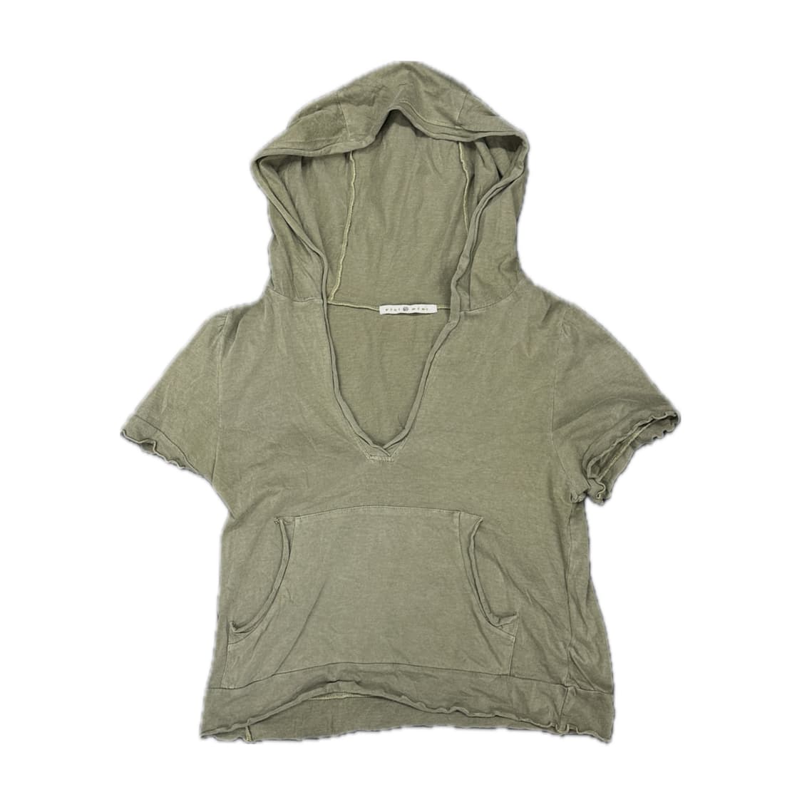 그런지 카키 레이어드 후드 반팔 티셔츠 상의 코디세트 히피 에스닉 상품이미지3