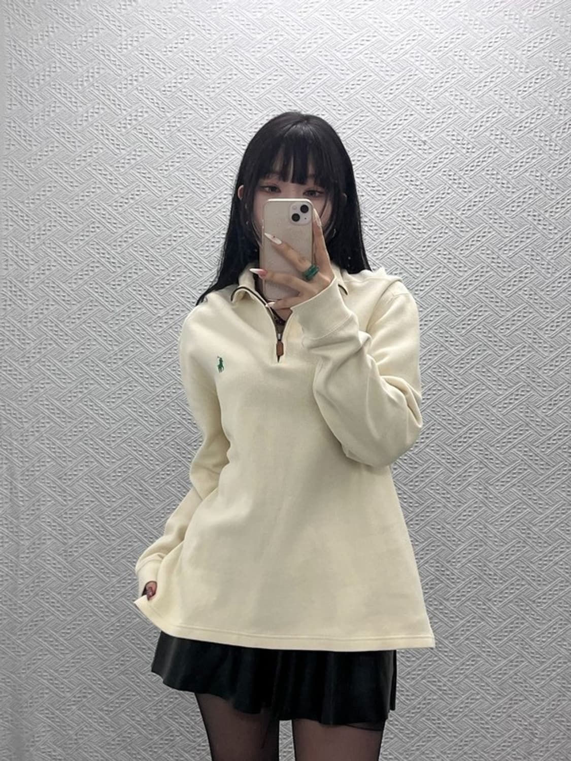 폴로 랄프로렌 캐주얼 빈티지 오트밀 반집업 니트 M C09440 상품이미지2