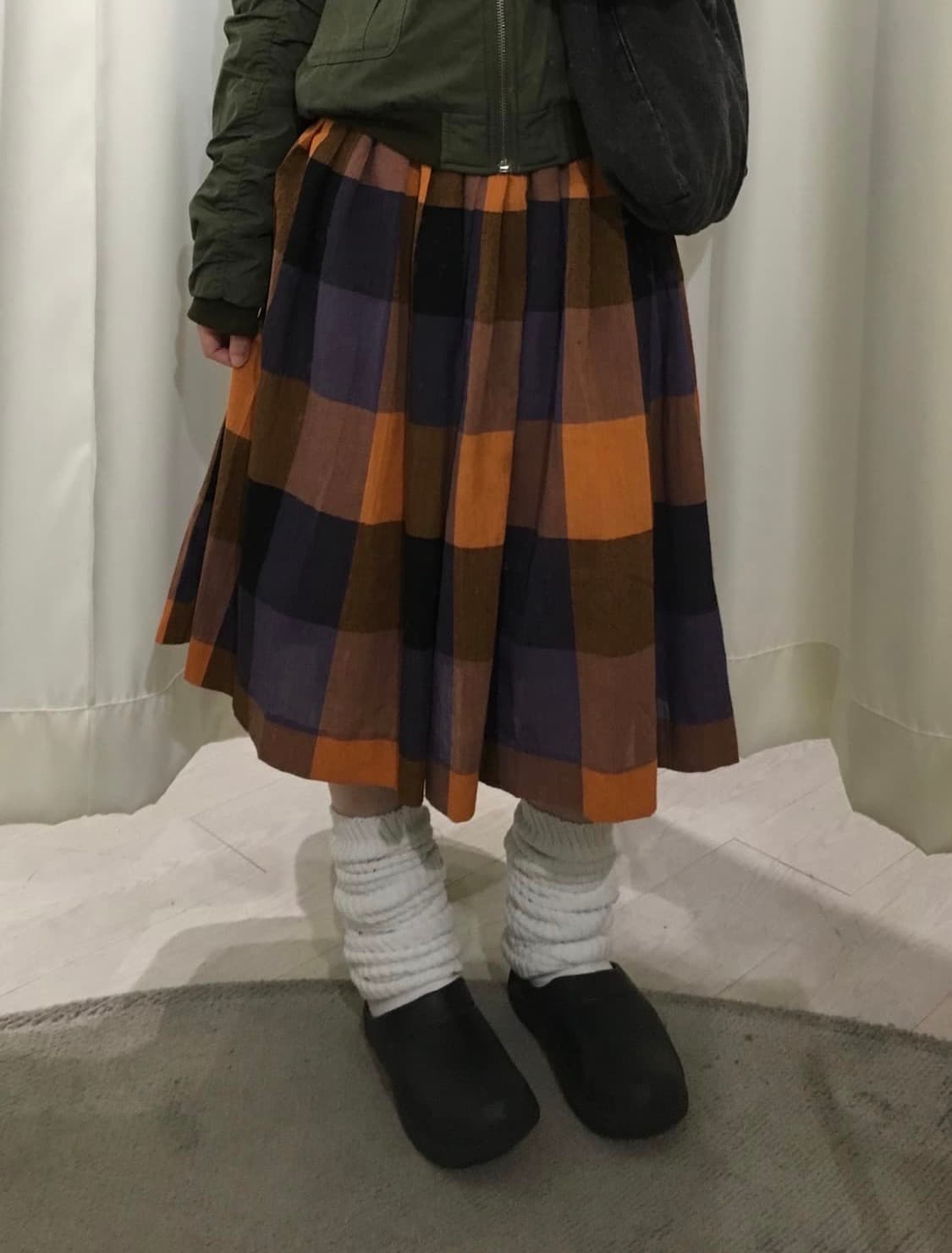 jpn Checkered Mid Skirt 상품이미지3