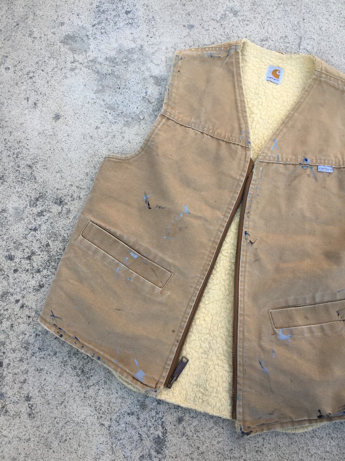 90‘s 칼하트 덕 캔버스 쉐르파 베스트 자켓 상품이미지3