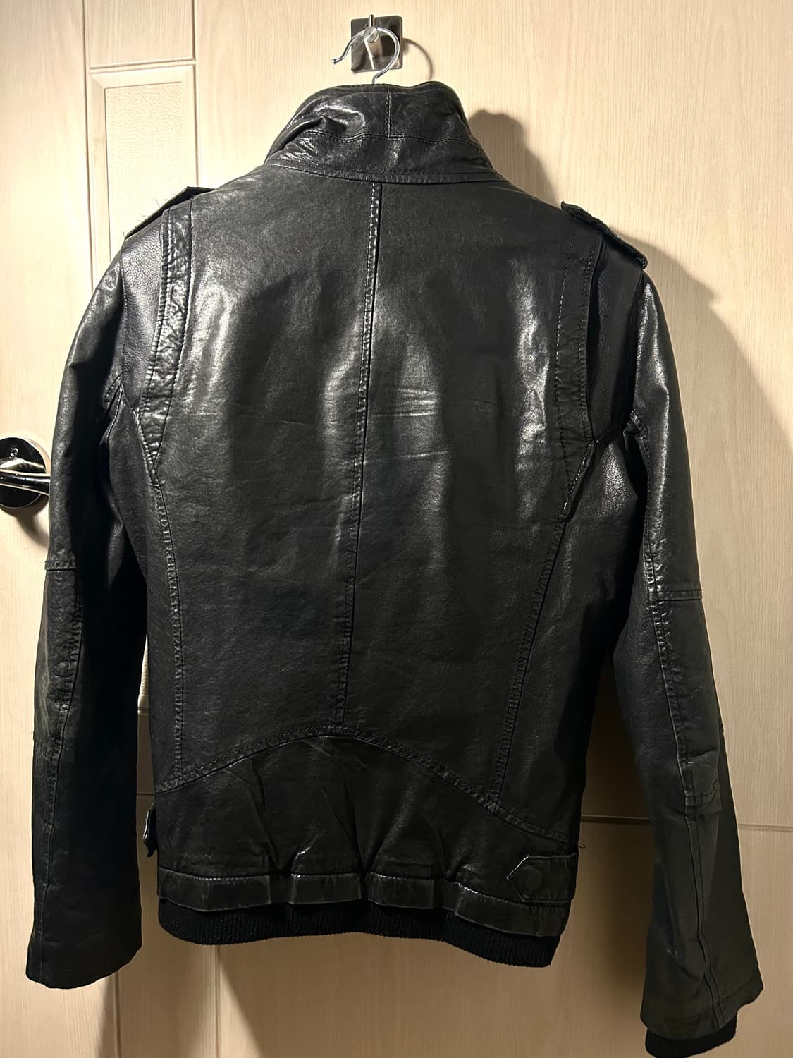 Sheep Skin High Neck Leather Jacket 상품이미지7