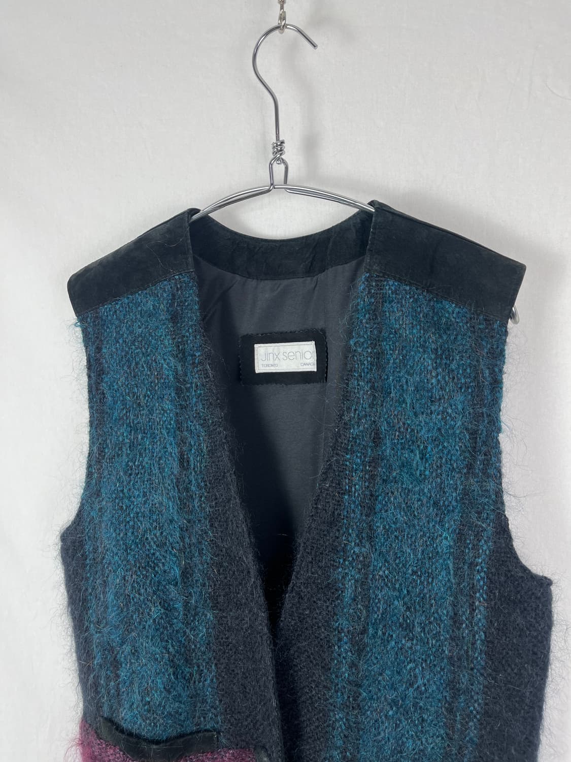 Vintage(Made in canada) 모헤어 도킹 레더 베스트  상품이미지2