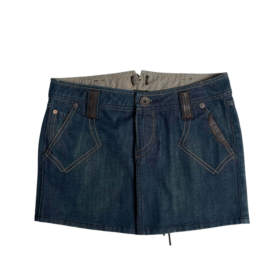 Tough jeansmith 레더 아일렛 미니 스커트 상품이미지2