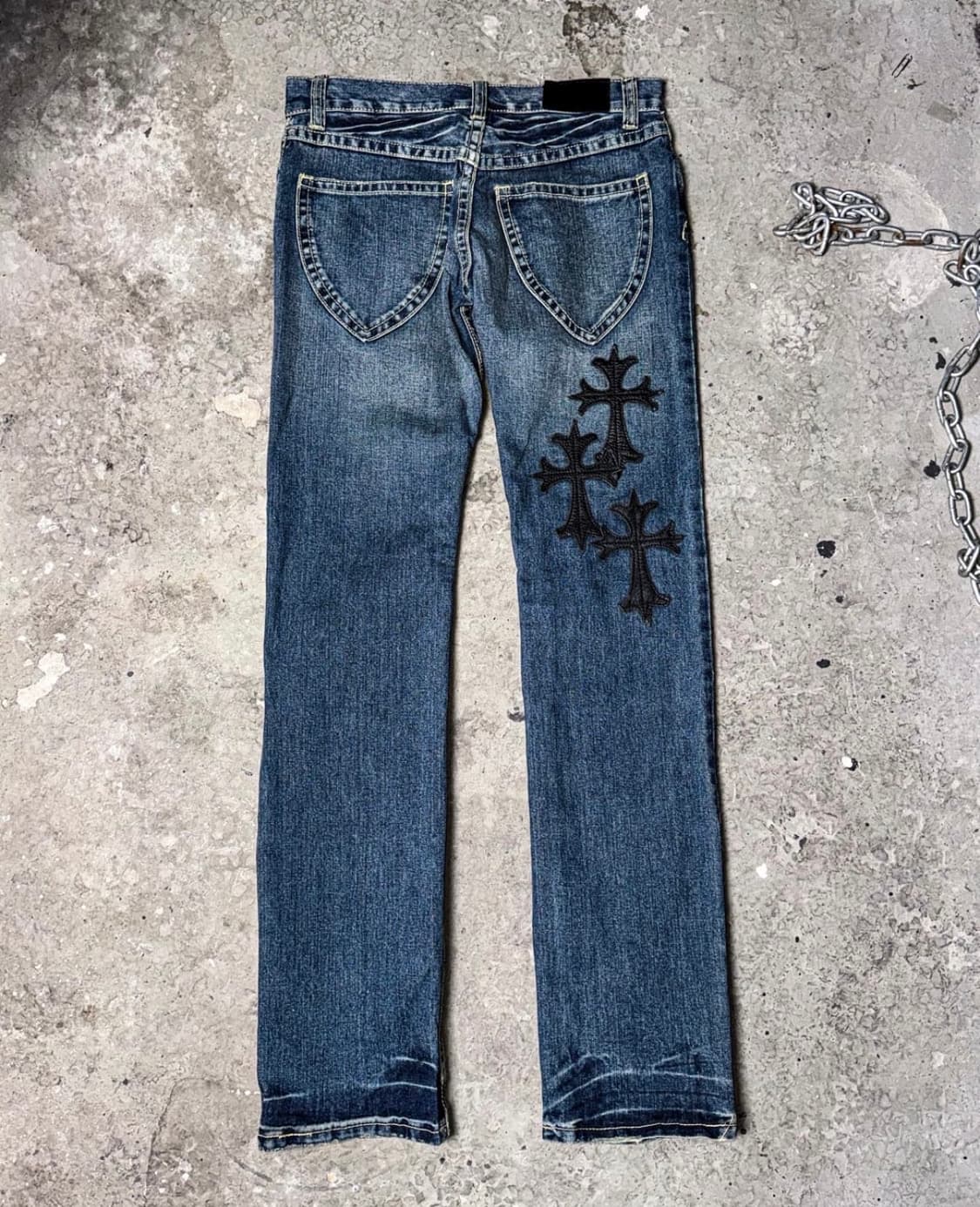 AGATE LABEL 레더 패치 스키니진 상품이미지2