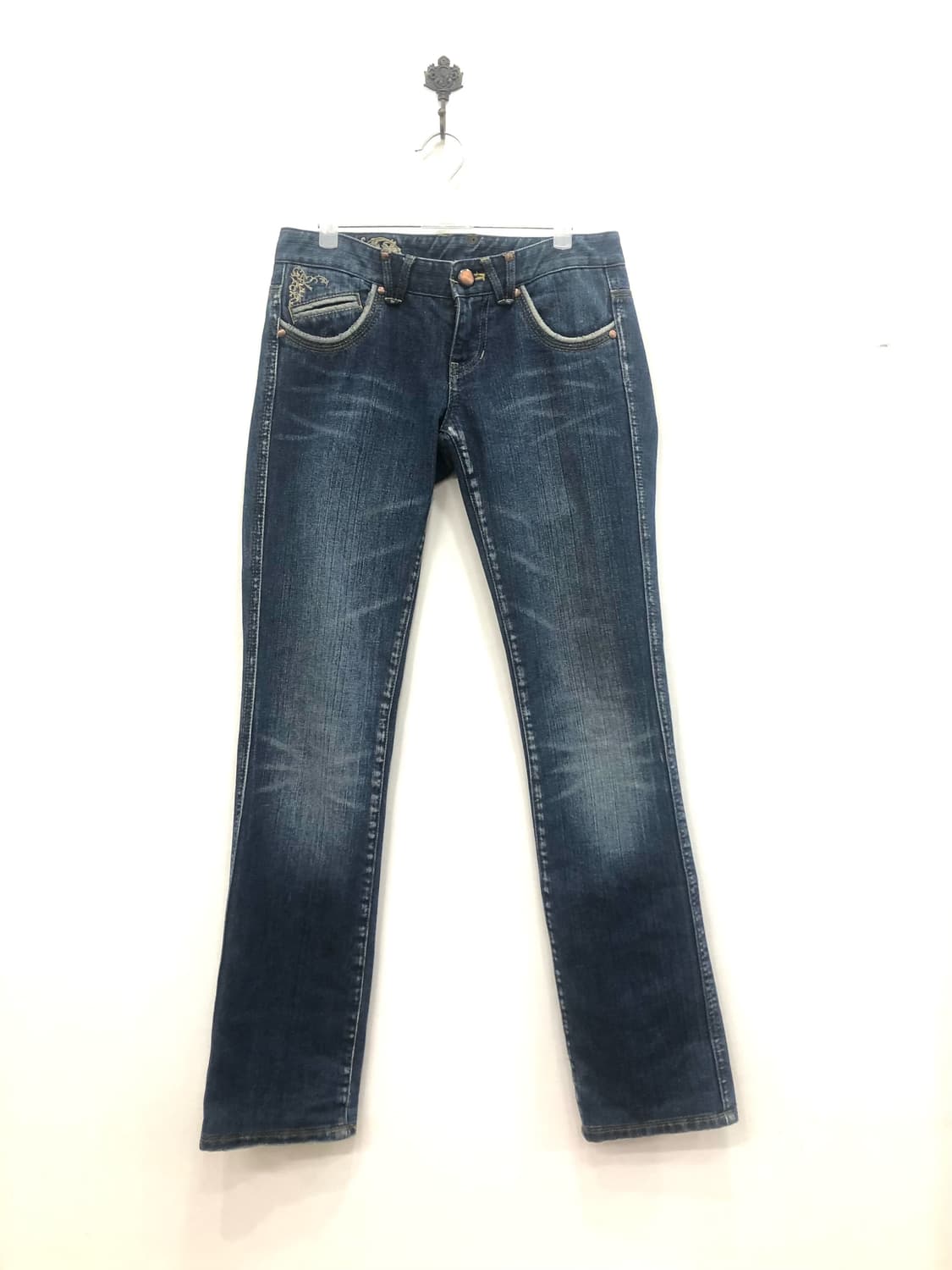 embroidery glitter lowrise denim pants 상품이미지2