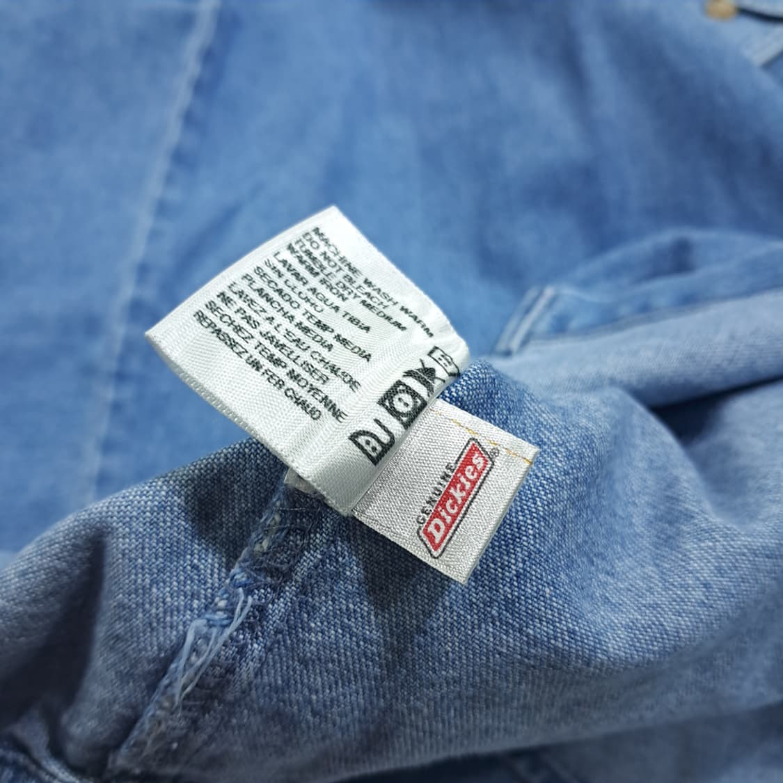 CL511 M 디키즈 90s 멕시코판 코튼 버튼다운 중청 데님셔츠 남방 상품이미지8