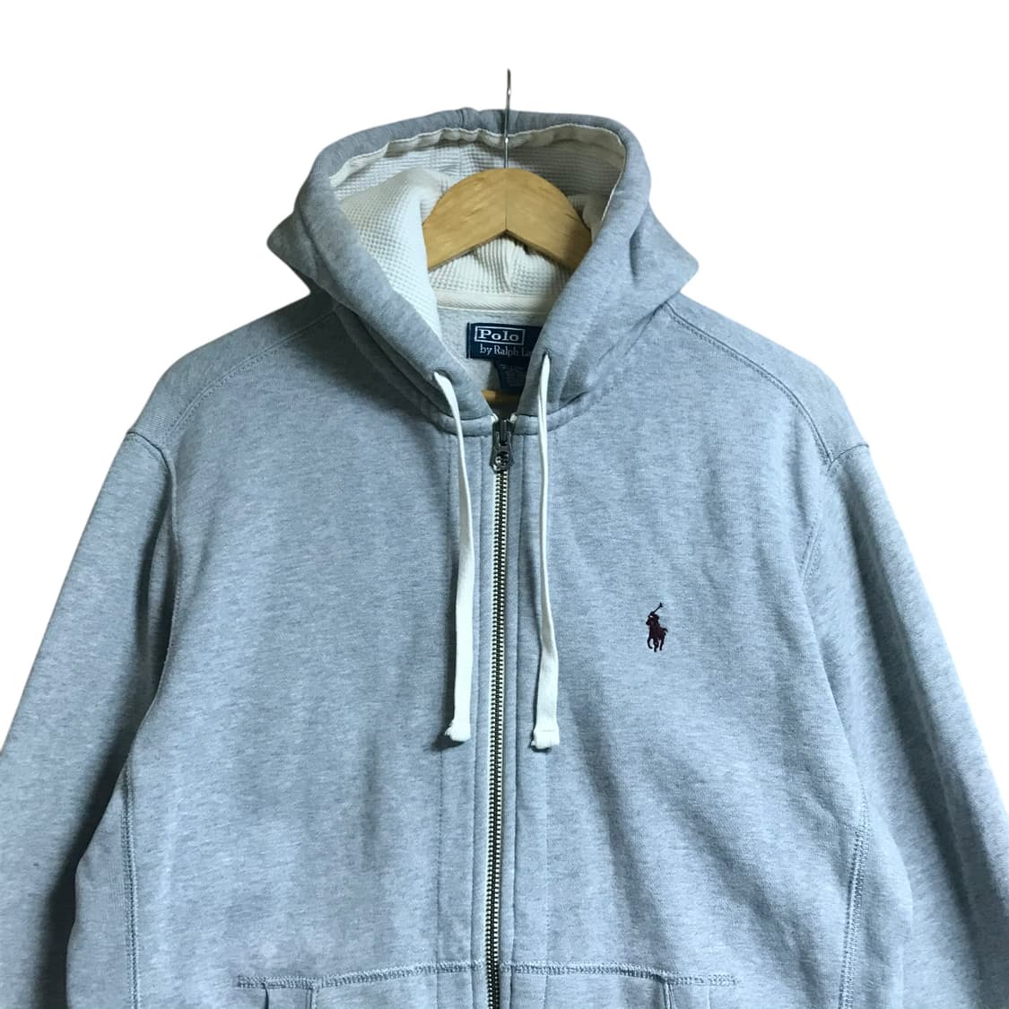 폴로 와플 그레이 후드집업 상품이미지1