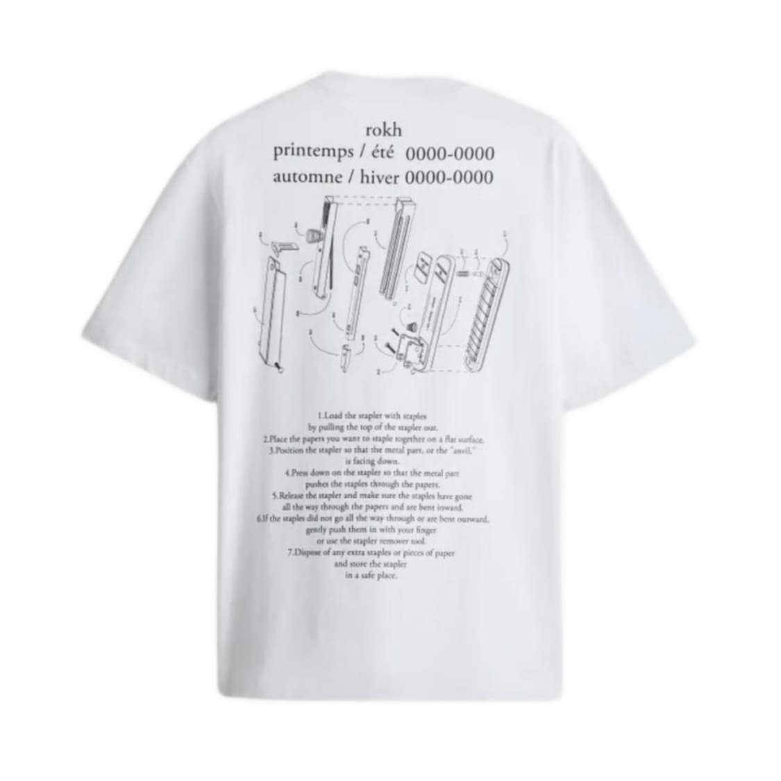 [L] rokh H&M 스테이플러 티셔츠 화이트 상품이미지1