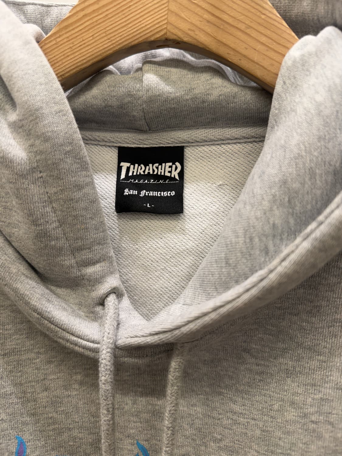 트래셔 플레임 로고 후드 그레이 U224 상품이미지5