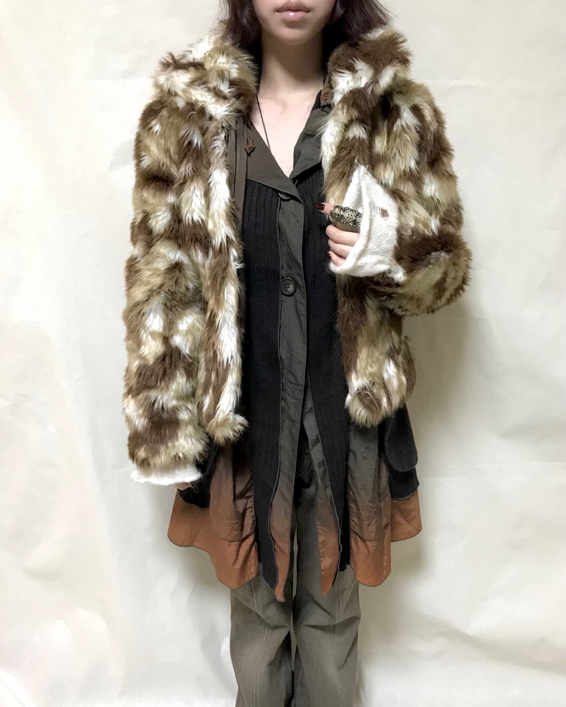 브라운 밤비 퍼 자켓 상품이미지1