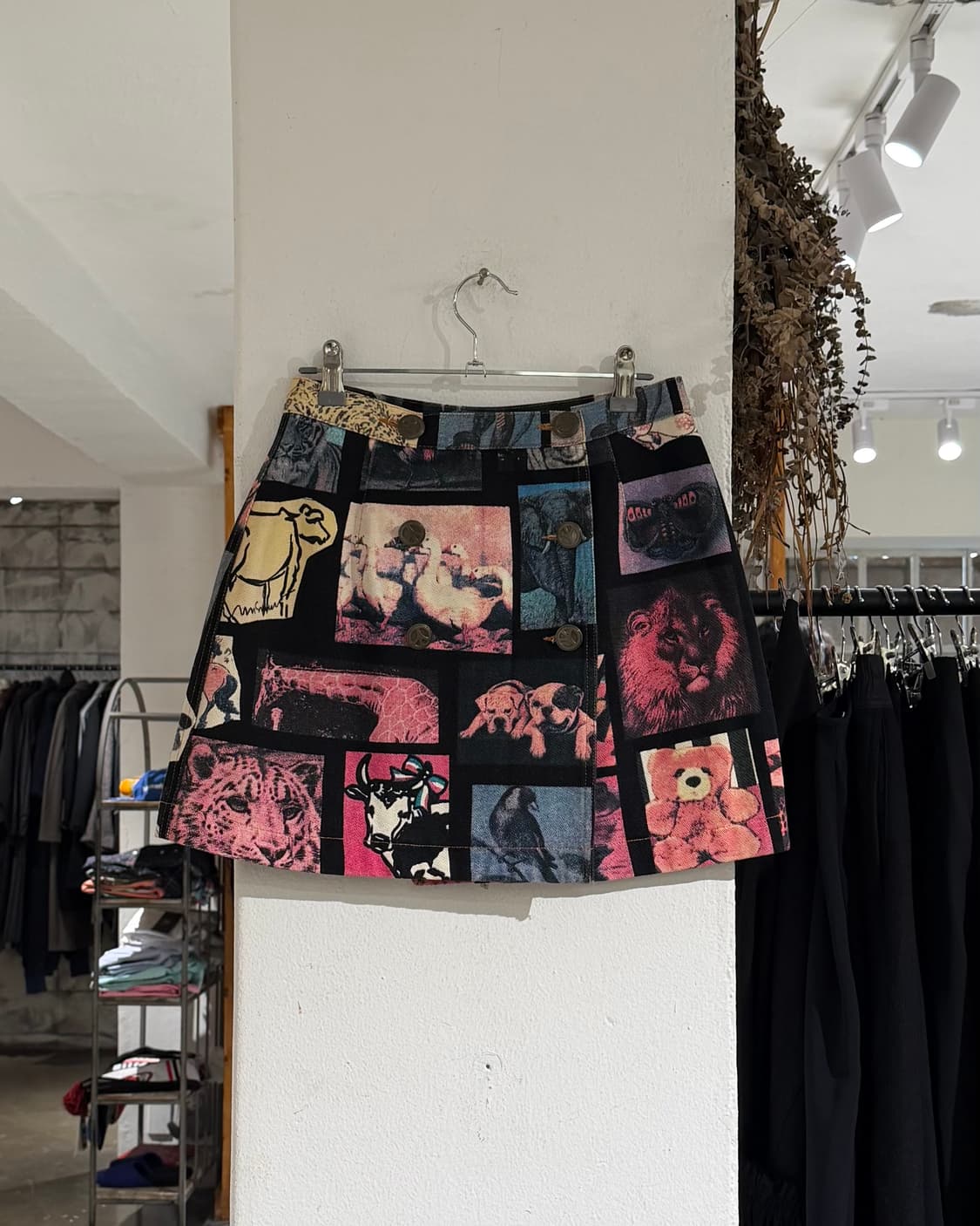 모스키노 진스 멀티컬러 애니멀 프린팅 미니스커트  상품이미지1